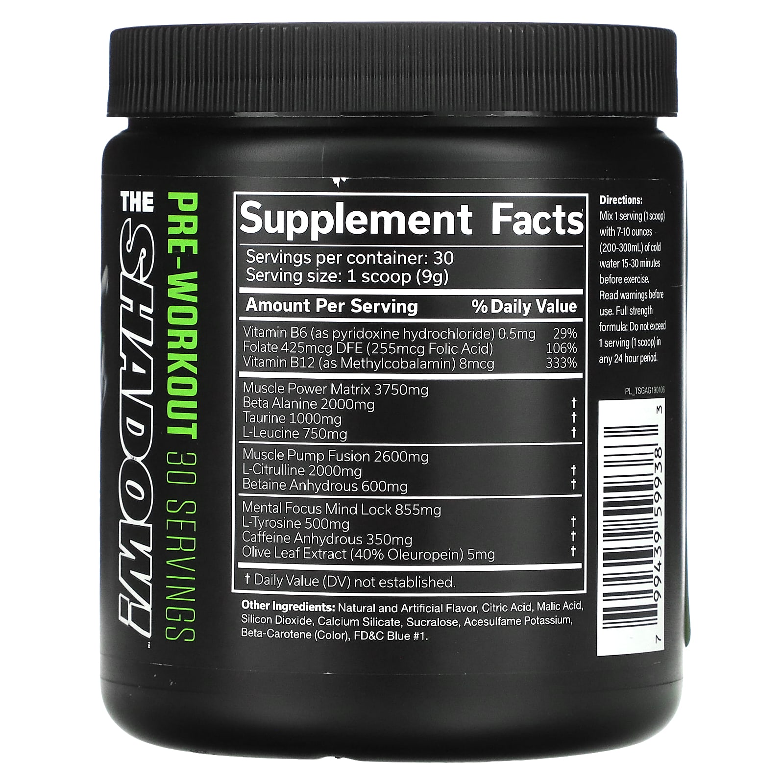 Jnx Sports The Shadow Pre Workout Green Apple Oz G