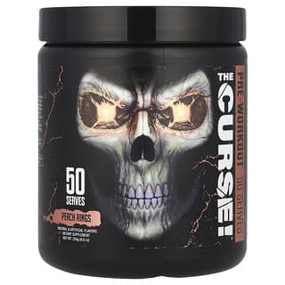 JNX Sports, The Curse, para antes de realizar ejercicio, aritos de durazno, 250 g (8,8 oz)