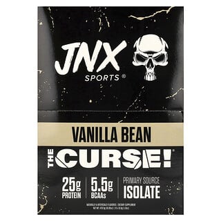 JNX Sports, ¡La maldición! Suero de leche ultraprémium, Vaina de vainilla, 15 sobres, 31,9 g (1,13 oz) cada uno