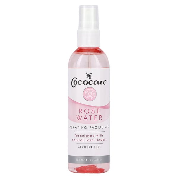 كوكوكير‏, Rose Water, Hydrating Facial Mist, Alcohol-Free, 4 fl oz (118 ml)