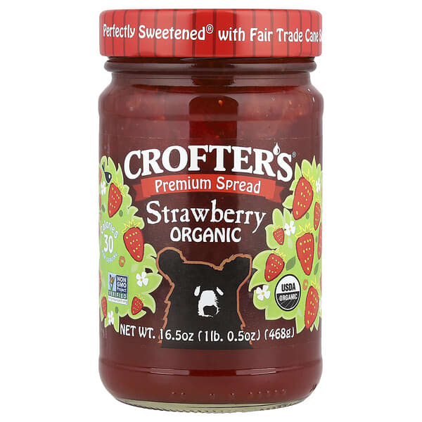 Crofter's Organic, 유기농 프리미엄 스프레드, 딸기, 468g(16.5oz)