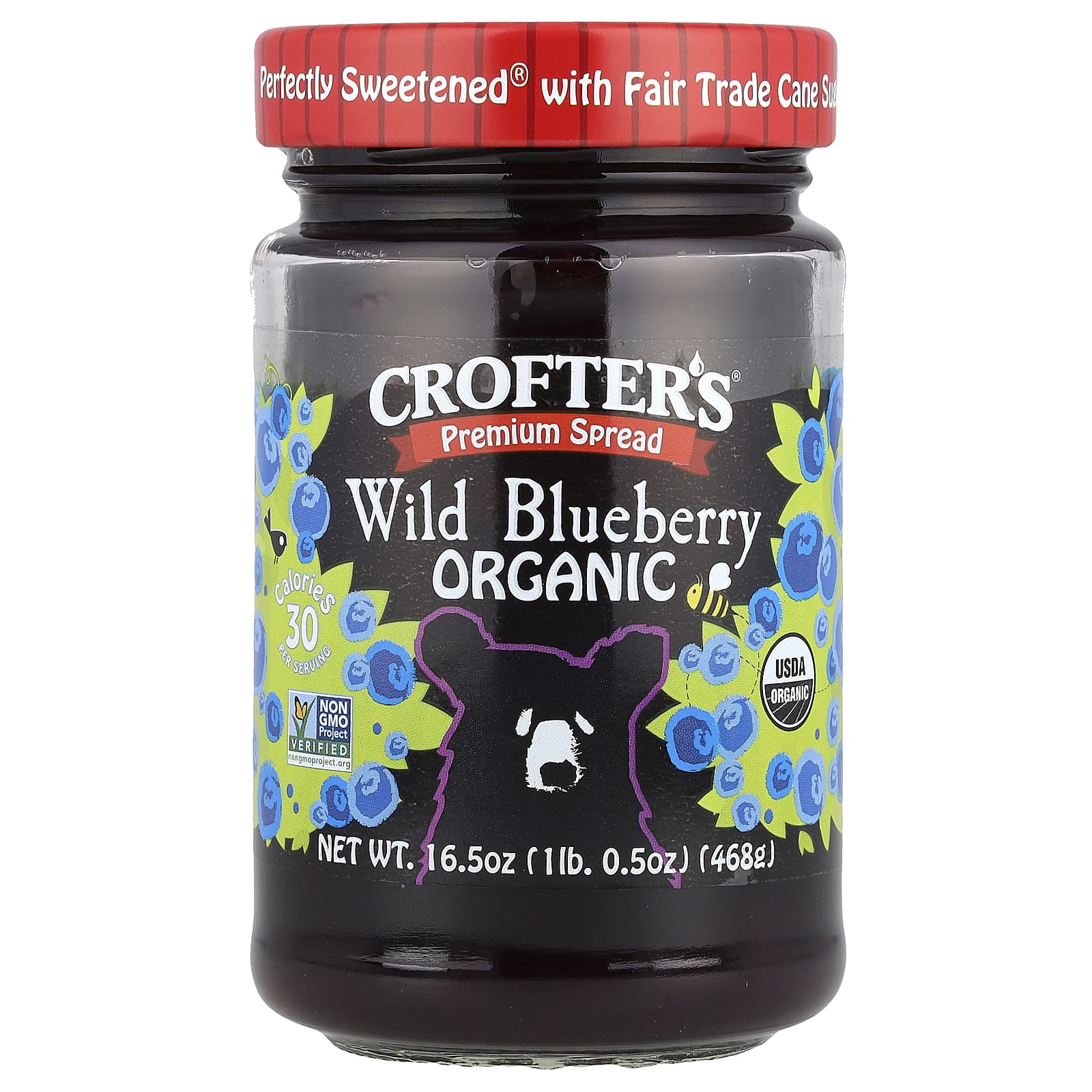 Crofter's Organic, органический спред премиального качества, дикорастущая голубика, 468 г (16,5 унции)