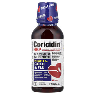 Coricidin HBP, Prehlada i gripa, noć, maksimalna jačina, trešnja, 355 ml