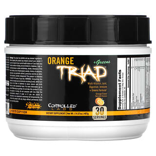 Controlled Labs, Orange Triad + Greens, мультивитамины и зелень, вкус апельсина, 407 г (14,37 унции)