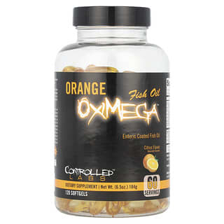 Controlled Labs, Aceite de pescado OxiMega de naranja, sabor cítrico, 120 Softgels