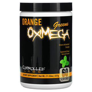 Controlled Labs, Orange OxiMega, комплекс с антиоксидантами из зелени, мята, 327 г (11,53 унции)