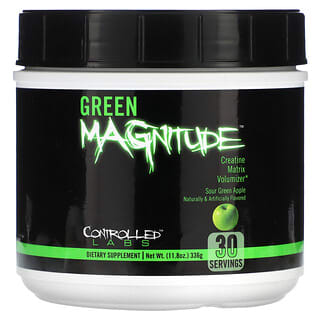 Controlled Labs, Green Magnitude, Creatine Matrix, средство для увеличения объема, кислое зеленое яблоко, 336 г (11,8 унции)