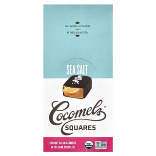 Cocomels, Squares, Coconut Cream Caramels in 70% Dark Chocolate, Sea Salt , 15 Units, 1 oz (28 g) Each