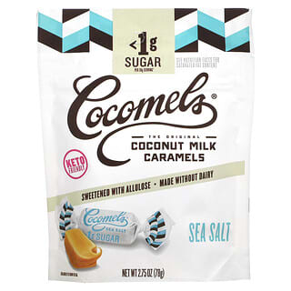 Cocomels, карамель из кокосового молока с морской солью, без сахара, 78 г (2,75 унции)