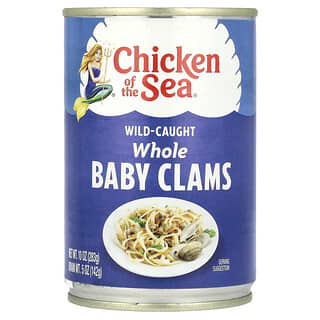 Chicken of the Sea, Wild-Caught Whole Baby Clams, wild gefangene ganze Babymuscheln, 283 g (10 oz.)