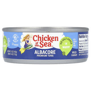Chicken of the Sea, Albacora, Atún prémium en agua, Sin sal agregada, 142 g (5 oz)