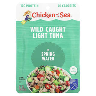 Chicken of the Sea‏, Wild Caught Light Tuna in Spring Water, 2.5 oz (70 g)