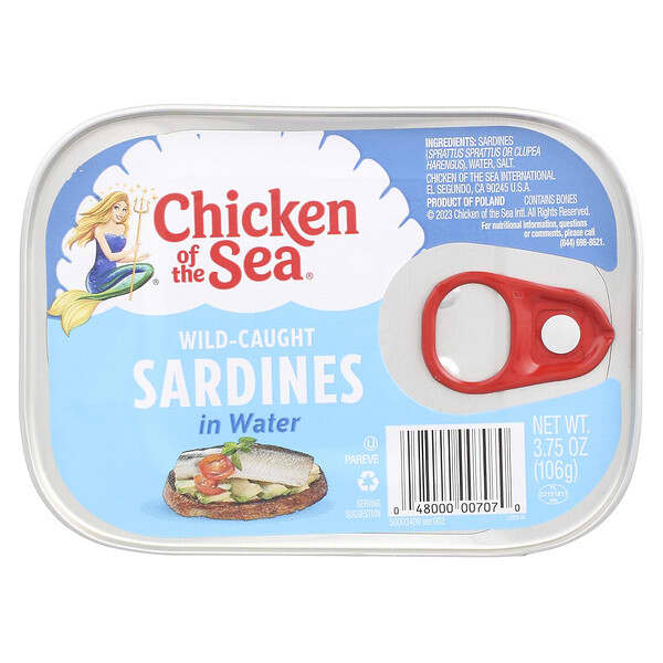 Chicken of the Sea, Wild-Caught Sardines in Water, 3.75 oz (106 g)