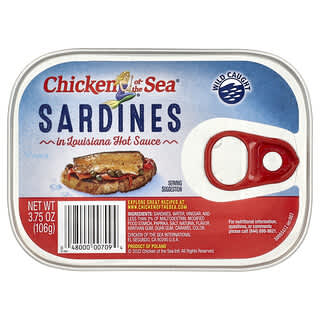 Chicken of the Sea, Sardines, In Louisiana Hot Sauce, 3.75 oz (106 g)