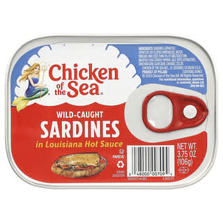 Chicken of the Sea, Wild-Caught Sardines in Louisiana Hot Sauce, 3.75 oz (106 g)