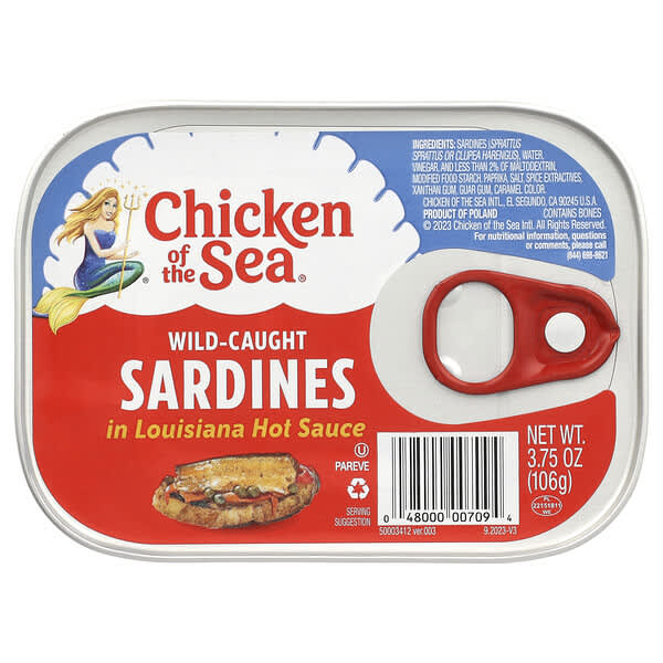 Chicken of the Sea, Wild-Caught Sardines in Louisiana Hot Sauce, 3.75 oz (106 g)