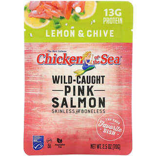 Chicken of the Sea, Wild gefangener rosa Lachs, Zitrone und Schnittlauch, 70 g (2,5 oz.)