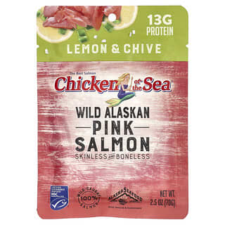 Chicken of the Sea, Salmón rosado salvaje de Alaska, Limón y cebollín, 70 g (2,5 oz)