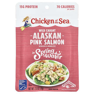 Chicken of the Sea, Wild Alaskan Pink Salmon, wilder pinker Alaska-Lachs, 70 g (2,5 oz.)