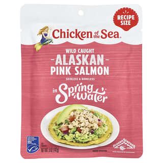 Chicken of the Sea, Wild Caught Alaskan Pink Salmon in Source Water, wild gefangener pinker Alaska-Lachs in Quellwasser, 142 g (5 oz.)