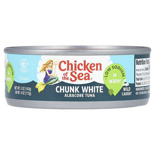 Chicken of the Sea, 화이트 날개다랑어 청크, 물에 함유, 자연산, 142g(5oz)