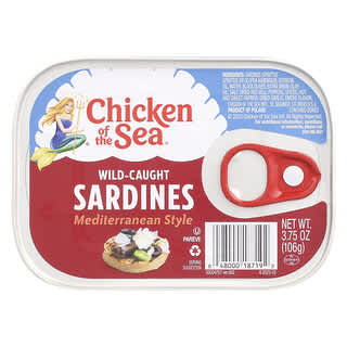 Chicken of the Sea, Sardinas capturadas en estado salvaje, Estilo mediterráneo, 106 g (3,75 oz)