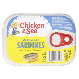 Chicken of the Sea, Wild-Caught Sardines in Lemon Sauce, 3.75 oz (106 g)