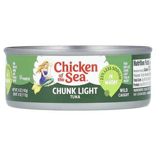 Chicken of the Sea‏, נתחי טונה בהירה במים, 142 גרם (5 אונקיות)