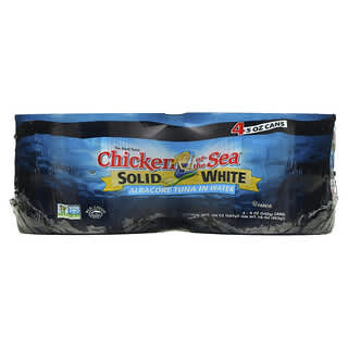 Chicken of the Sea, ソリッドホワイト、ビンナガマグロ水煮、4缶パック、各142g（5オンス）