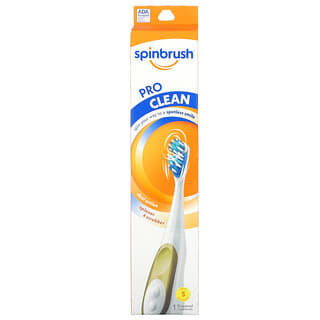 Spinbrush, Pro Clean, зубная щетка с электроприводом, мягкая щетина, 1 зубная щетка