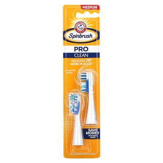 Spinbrush, Pro Clean, Cabezales de cepillo de repuesto, Medio`` 2 cabezales de cepillo