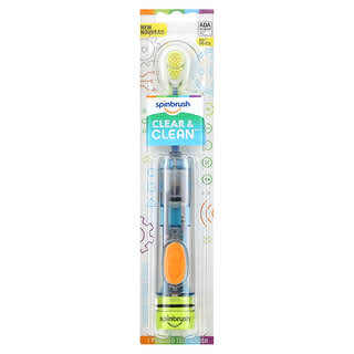 Spinbrush, Clear & Clean, Powered Toothbrush, 3 + Years, Soft, 1 Powered Toothbrush
