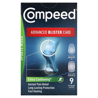 Compeed, Advanced Blister Care, Sports Mixed, 9 Active Gel Cushions