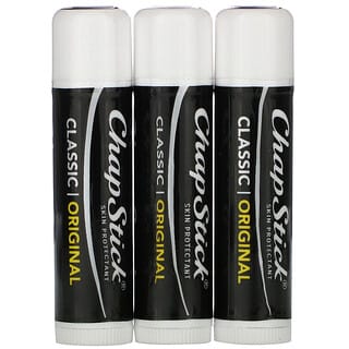 Chapstick, Protector de la piel para el cuidado de los labios, Colección clásica, 3 barras, 4 g (0,15 oz) cada una