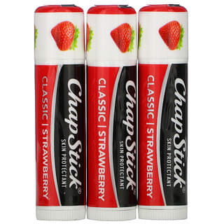 Chapstick, Lippenpflege und Hautschutz, Classic Strawberry, 3 Sticks, je 4 g (0,15 oz.)