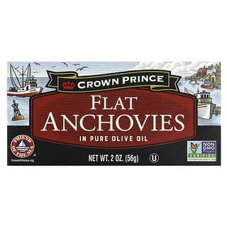 Crown Prince Natural, Anchovas planas, em óleo de oliva puro, 56 g (2 oz)