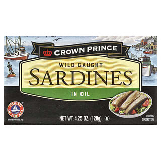 Crown Prince Natural, Sardinhas Selvagens, Em Óleo, 120 g (4,25 oz)