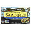 Wild Caught Sardines, Dans l'eau, 120 g