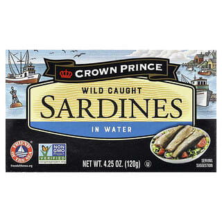 Crown Prince Natural, Wild Caught Sardines, In Water, 4.25 oz (120 g)