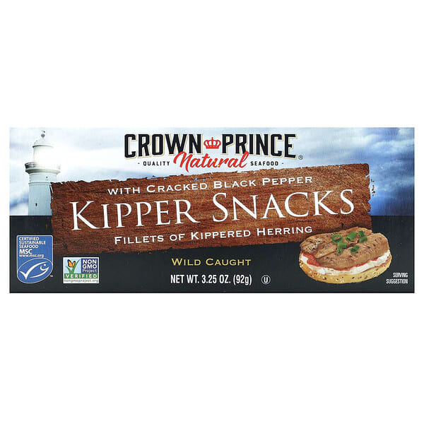 Crown Prince Natural, Bocadillos ahumados con pimienta negra molida, 92 g (3,25 oz)