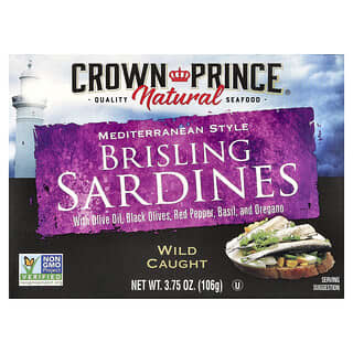 Crown Prince Natural, Sardines Brisling, Style méditerranéen, 106 g