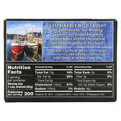 Crown Prince Natural, Brisling Sardines, In Spring Water, 3.75 oz (106 g)