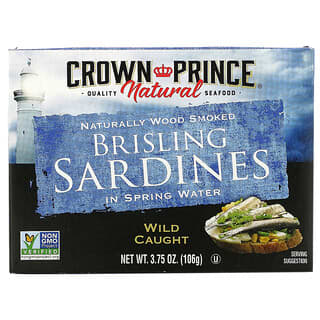 Crown Prince Natural, 布裡斯林沙丁魚，泉水，3.75 盎司（106 克）