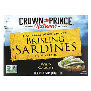 Crown Prince Natural, 布里斯林沙丁鱼，添加芥末，3.75 盎司（106 克）