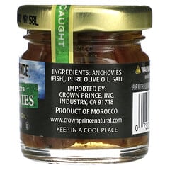 Crown Prince Natural, Flat Anchovies, Fillets, In Pure Olive Oil, 1.5 oz (43 g)