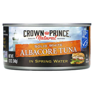 Crown Prince Natural, Albacore Tuna, Solid White, In Spring Water, 12 oz (340 g)