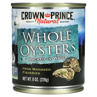 Crown Prince Natural, Huîtres entières bouillies, à l’eau, 8 oz (226 g)