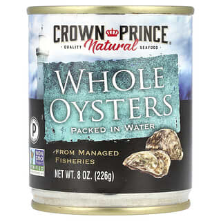 Crown Prince Natural, Whole Oysters, Packed In Water, 8 oz (226 g)