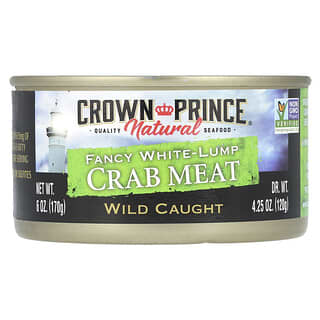 Crown Prince Natural, Fancy White-Lump Crab Meat, Wild Caught, 6 oz (170 g)