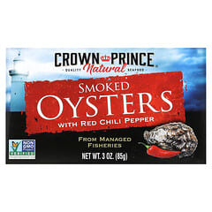 Crown Prince Natural, Smoked Oysters, with Red Chili Pepper, 3 oz (85 g)